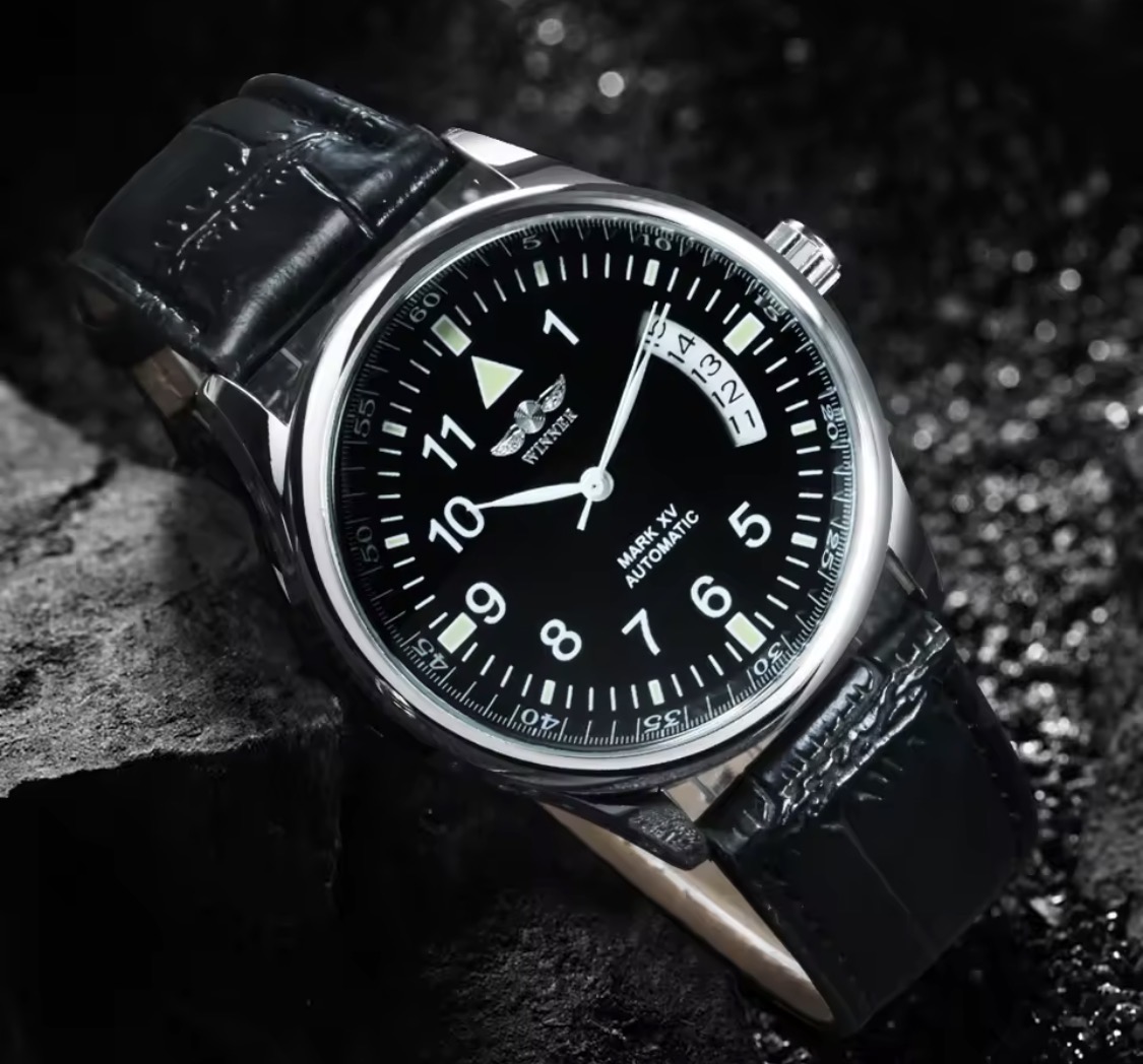 Black Dial Fashion Luxury Leather Strap Men’s watch